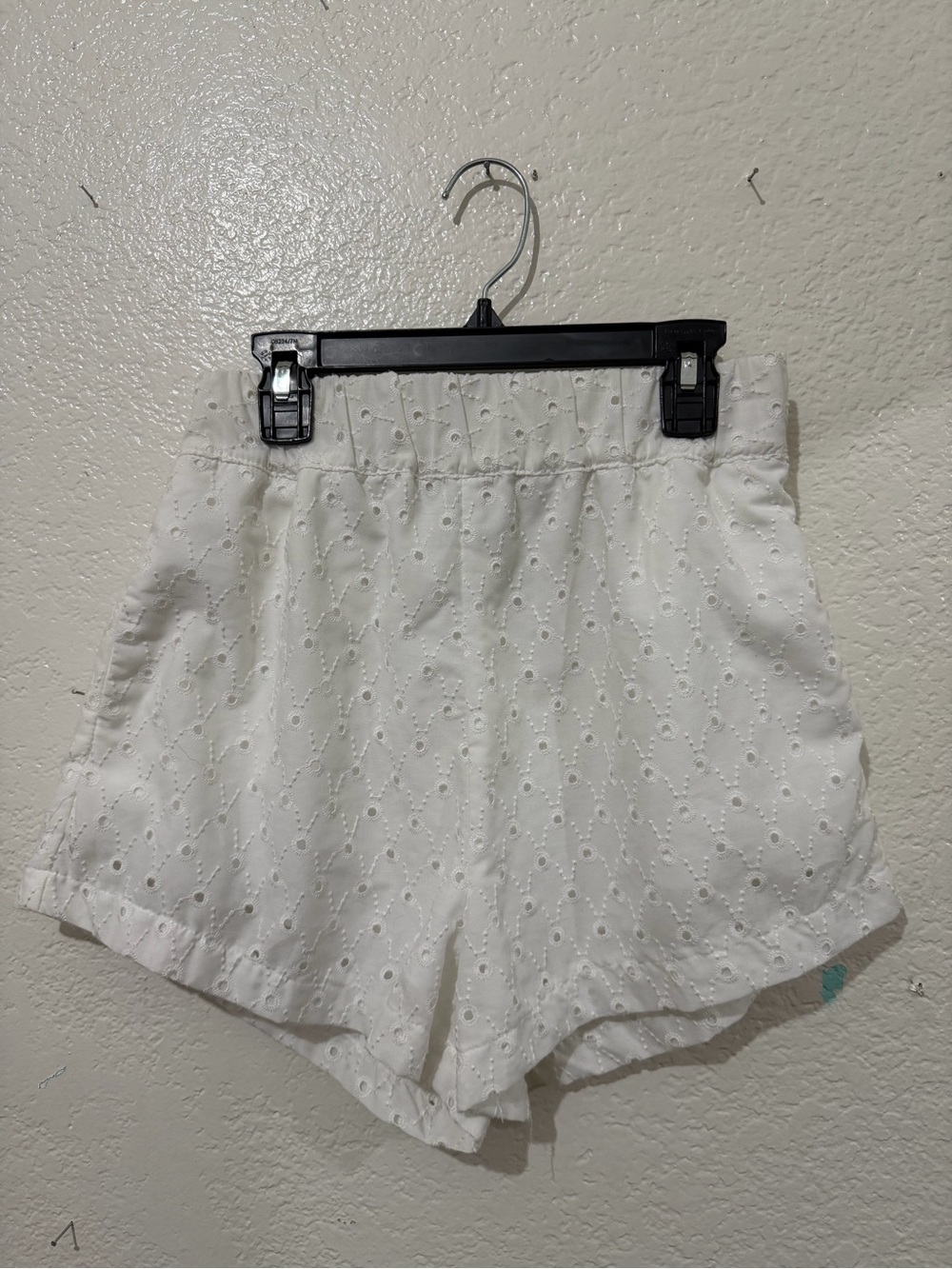 Blue rain x Francesca's White Eyelet High-Waist Shorts